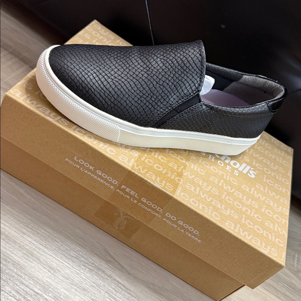 Dr. Scholl's Black Textured Slip-On Sneakers - Picture 8 of 10